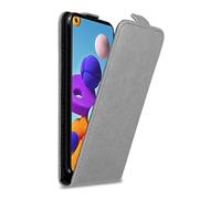 Cadorabo Case compatible with Samsung Galaxy A21s in TITANIUM GREY - Flip Style Case with Magnetic Closure - Wallet Etui Cover Pouch PU Leather Flip