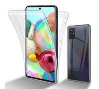 cadorabo Case compatible with Samsung Galaxy A51 5G in TRANSPARENT - 360° Full Body Mobile Phone Case Front and Back Protection All-Round Protection Protective Case with Screen Protection
