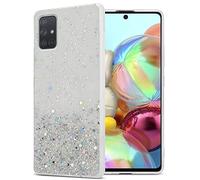 cadorabo Case compatible with Samsung Galaxy A71 4G in Transparent with Glitter - Protective TPU silicone cover with sparkling glitter - Ultra Slim Back Cover Case