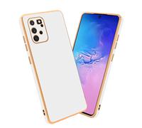 cadorabo Case compatible with Samsung Galaxy A91 / S10 LITE / M80s in Glossy White - Gold - Protective cover made of flexible TPU silicone and with camera protection