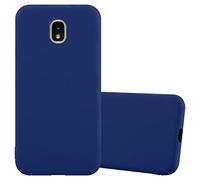 cadorabo Case compatible with Samsung Galaxy J3 2018 in CANDY DARK BLUE - Shockproof and Scratch Resistant TPU Silicone Cover - Ultra Slim Protective Gel Shell Bumper Back Skin