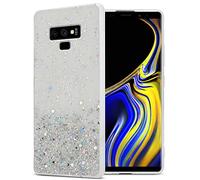 cadorabo Case compatible with Samsung Galaxy NOTE 9 in Transparent with Glitter - Protective TPU silicone cover with sparkling glitter - Ultra Slim Back Cover Case