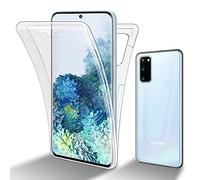 cadorabo Case compatible with Samsung Galaxy S20 in TRANSPARENT - 360° Full Body Mobile Phone Case Front and Back Protection All-Round Protection Protective Case with Screen Protection