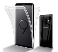 cadorabo Case compatible with Samsung Galaxy S9 in TRANSPARENT - 360° Full Body Mobile Phone Case Front and Back Protection All-Round Protection Protective Case with Screen Protection