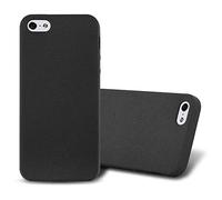 cadorabo Case works with Apple iPhone 5 / iPhone 5S / iPhone SE in FROST BLACK - Shockproof and Scratch Resistant TPU Silicone Cover - Ultra Slim Protective Gel Shell Bumper Back Skin