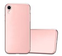 cadorabo Case works with Apple iPhone XR in METAL ROSÉ GOLD - Shockproof and Scratch Resistent Plastic Hard Cover - Ultra Slim Protective Shell Bumper Back Skin