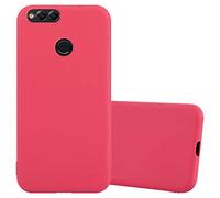 cadorabo Case works with Honor 7x in CANDY RED - Shockproof and Scratch Resistant TPU Silicone Cover - Ultra Slim Protective Gel Shell Bumper Back Skin