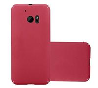cadorabo Case works with HTC M10 in FROSTY RED - Shockproof and Scratch Resistent Plastic Hard Cover - Ultra Slim Protective Shell Bumper Back Skin