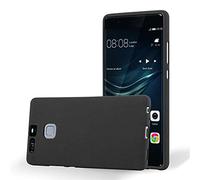 cadorabo Case works with Huawei P9 in FROST BLACK - Shockproof and Scratch Resistant TPU Silicone Cover - Ultra Slim Protective Gel Shell Bumper Back Skin