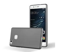 cadorabo Case works with Huawei P9 LITE in METALLIC GREY - Shockproof and Scratch Resistant TPU Silicone Cover - Ultra Slim Protective Gel Shell Bumper Back Skin