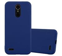 cadorabo Case works with LG K10 2017 in CANDY DARK BLUE - Shockproof and Scratch Resistant TPU Silicone Cover - Ultra Slim Protective Gel Shell Bumper Back Skin