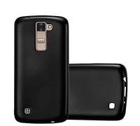 cadorabo Case works with LG K8 2016 in METALLIC BLACK - Shockproof and Scratch Resistant TPU Silicone Cover - Ultra Slim Protective Gel Shell Bumper Back Skin