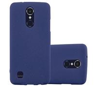cadorabo Case works with LG K8 2017 US Version in FROST DARK BLUE - Shockproof and Scratch Resistant TPU Silicone Cover - Ultra Slim Protective Gel Shell Bumper Back Skin