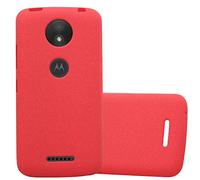 cadorabo Case works with Motorola MOTO C PLUS in FROST RED - Shockproof and Scratch Resistant TPU Silicone Cover - Ultra Slim Protective Gel Shell Bumper Back Skin