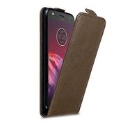 cadorabo Case works with Motorola MOTO Z2 PLAY in COFFEE BROWN - Flip Style Case with Magnetic Closure - Wallet Etui Cover Pouch PU Leather Flip