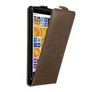 cadorabo Case works with Nokia Lumia 830 in COFFEE BROWN - Flip Style Case with Magnetic Closure - Wallet Etui Cover Pouch PU Leather Flip