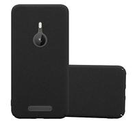 cadorabo Case works with Nokia Lumia 925 in FROSTY BLACK - Shockproof and Scratch Resistent Plastic Hard Cover - Ultra Slim Protective Shell Bumper Back Skin
