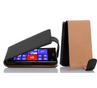 cadorabo Case works with Nokia Lumia 925 in OXIDE BLACK - Flip Style Case made of Structured Faux Leather - Wallet Etui Cover Pouch PU Leather Flip