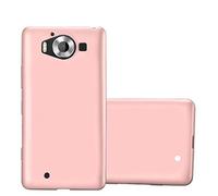 cadorabo Case works with Nokia Lumia 950 in METALLIC ROSÉ GOLD - Shockproof and Scratch Resistant TPU Silicone Cover - Ultra Slim Protective Gel Shell Bumper Back Skin