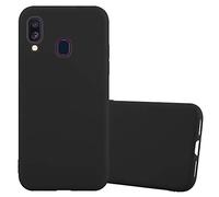 cadorabo Case works with Samsung Galaxy A40 in CANDY BLACK - Shockproof and Scratch Resistant TPU Silicone Cover - Ultra Slim Protective Gel Shell Bumper Back Skin