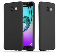 cadorabo Case works with Samsung Galaxy A5 2016 in CANDY BLACK - Shockproof and Scratch Resistant TPU Silicone Cover - Ultra Slim Protective Gel Shell Bumper Back Skin