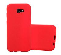 cadorabo Case works with Samsung Galaxy A7 2017 in FROST RED - Shockproof and Scratch Resistant TPU Silicone Cover - Ultra Slim Protective Gel Shell Bumper Back Skin