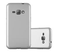 cadorabo Case works with Samsung Galaxy J1 2016 in METAL SILVER - Shockproof and Scratch Resistent Plastic Hard Cover - Ultra Slim Protective Shell Bumper Back Skin