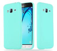 cadorabo Case works with Samsung Galaxy J3 2015 in CANDY BLUE - Shockproof and Scratch Resistant TPU Silicone Cover - Ultra Slim Protective Gel Shell Bumper Back Skin