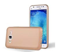 cadorabo Case works with Samsung Galaxy J5 2015 in METALLIC ROSÉ GOLD - Shockproof and Scratch Resistant TPU Silicone Cover - Ultra Slim Protective Gel Shell Bumper Back Skin