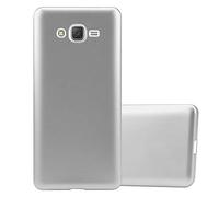 cadorabo Case works with Samsung Galaxy J7 2015 in METALLIC SILVER - Shockproof and Scratch Resistant TPU Silicone Cover - Ultra Slim Protective Gel Shell Bumper Back Skin