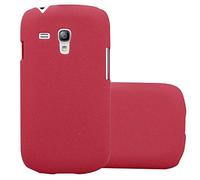 cadorabo Case works with Samsung Galaxy S3 MINI in FROSTY RED - Shockproof and Scratch Resistent Plastic Hard Cover - Ultra Slim Protective Shell Bumper Back Skin