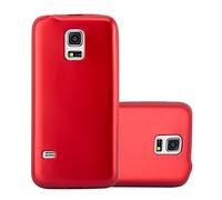 cadorabo Case works with Samsung Galaxy S5 / S5 NEO in METALLIC RED - Shockproof and Scratch Resistant TPU Silicone Cover - Ultra Slim Protective Gel Shell Bumper Back Skin