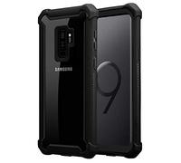 cadorabo Case works with Samsung Galaxy S9 PLUS in ALDER BLACK - 2-in-1 Case with TPU Silicone Edges and Acrylic Glass Back - Protective Shell Bumper Back Skin