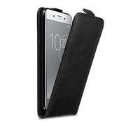 cadorabo Case works with Sony Xperia XZ Premium in NIGHT BLACK - Flip Style Case with Magnetic Closure - Wallet Etui Cover Pouch PU Leather Flip