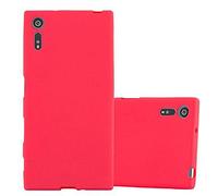 cadorabo Case works with Sony Xperia XZ/XZs in FROST RED - Shockproof and Scratch Resistant TPU Silicone Cover - Ultra Slim Protective Gel Shell Bumper Back Skin