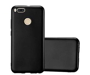 cadorabo Case works with Xiaomi Mi A1 / 5X in METALLIC BLACK - Shockproof and Scratch Resistant TPU Silicone Cover - Ultra Slim Protective Gel Shell Bumper Back Skin