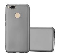cadorabo Case works with Xiaomi Mi A1 / 5X in METALLIC GREY - Shockproof and Scratch Resistant TPU Silicone Cover - Ultra Slim Protective Gel Shell Bumper Back Skin