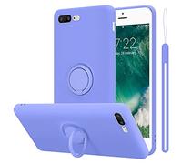 Cadorabo cover compatible with Apple iPhone 8 PLUS / 7 PLUS / 7S PLUS in LIQUID LIGHT PURPLE - Mobile Phone Case made of flexible TPU Silicone with Ring - Silicone Cover Protective Slim Soft Back Case