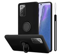 cadorabo cover compatible with Samsung Galaxy NOTE 20 in LIQUID BLACK - Mobile Phone Case made of flexible TPU Silicone with Ring - Silicone Cover Protective Ultra Slim Soft Back Case Bumper