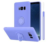 cadorabo cover compatible with Samsung Galaxy S8 in LIQUID LIGHT PURPLE - Mobile Phone Case made of flexible TPU Silicone with Ring - Silicone Cover Protective Ultra Slim Soft Back Case Bumper