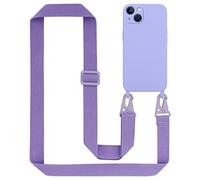 cadorabo Mobile Phone Chain Compatible with Apple iPhone 13 in LIQUID LIGHT PURPLE - Silicone Protective Case with Length Adjustable Cord Strap