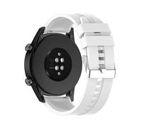 cadorabo Silicone Bracelet 22mm compatible with Samsung Galaxy Gear S3 / Gear 2 in WHITE - Replacement Bracelet for Huawei Watch GT for Ticwatch Pro for Pepple Time for Amazfit Pace uvm