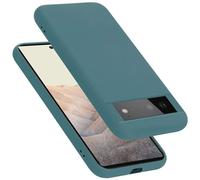 cadorabo silicone case compatible with Google PIXEL 6, mobile phone cover for PIXEL 6- impact-resistant, thin, Silky-Soft Touch Full-Body Protective Phone Case - LIQUID GREEN
