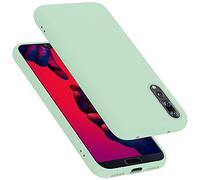 cadorabo silicone case compatible with Huawei P20 PRO / P20 PLUS, mobile phone cover for P20 PRO / P20 PLUS- impact-resistant, thin, Silky-Soft Touch Protective Phone Case - LIQUID LIGHT GREEN