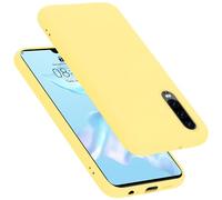 cadorabo silicone case compatible with Huawei P30, mobile phone cover for P30- impact-resistant, thin, Silky-Soft Touch Full-Body Protective Phone Case - LIQUID YELLOW