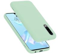 cadorabo silicone case compatible with Huawei P30, mobile phone cover for P30- impact-resistant, thin, Silky-Soft Touch Full-Body Protective Phone Case - LIQUID LIGHT GREEN