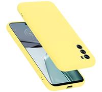cadorabo silicone case compatible with Motorola MOTO G62 5G, mobile phone cover for MOTO G62 5G- impact-resistant, thin, Silky-Soft Touch Full-Body Protective Phone Case - LIQUID YELLOW
