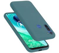 cadorabo silicone case compatible with Motorola MOTO G8, mobile phone cover for MOTO G8- impact-resistant, thin, Silky-Soft Touch Full-Body Protective Phone Case - LIQUID GREEN