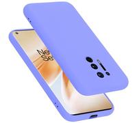 cadorabo silicone case compatible with OnePlus 8 PRO, mobile phone cover for 8 PRO- impact-resistant, thin, Silky-Soft Touch Full-Body Protective Phone Case - LIQUID LIGHT PURPLE