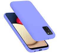 cadorabo silicone case compatible with Samsung Galaxy A02s, mobile phone cover for Galaxy A02s- impact-resistant, thin, Silky-Soft Touch Full-Body Protective Phone Case - LIQUID LIGHT PURPLE